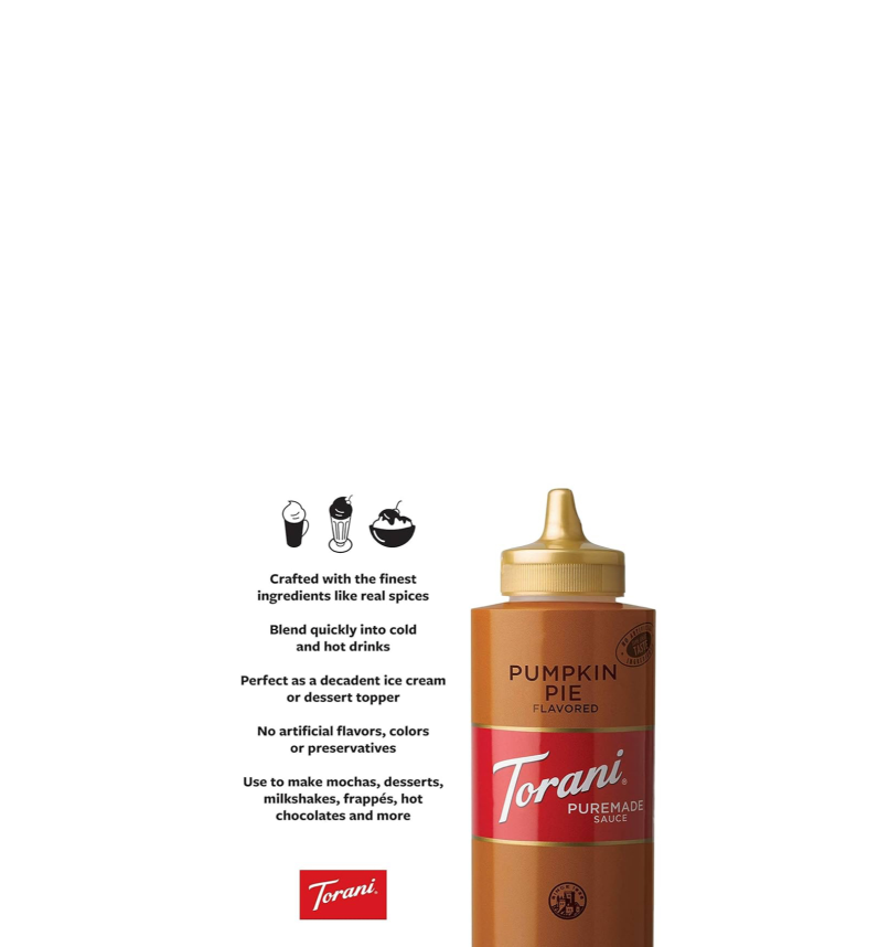 Torani Puremade Sauce Pumpkin Pie Crafted With The Finest Ingredients