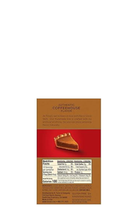 Torani Puremade Sauce Pumpkin Pie Nutritional Information & Ingredients