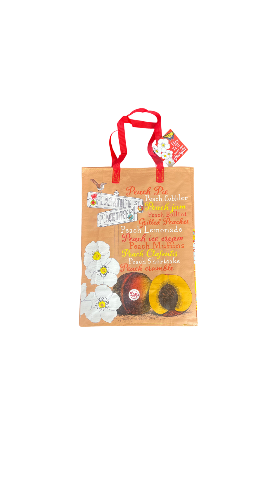Trader Joe’s Eco Fun Reusable Grocery Bag Georgia The Peach State Rear View