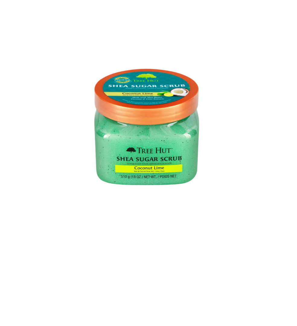 Tree Hut Shea Sugar Body Scrub Coconut Lime Tilted Front View