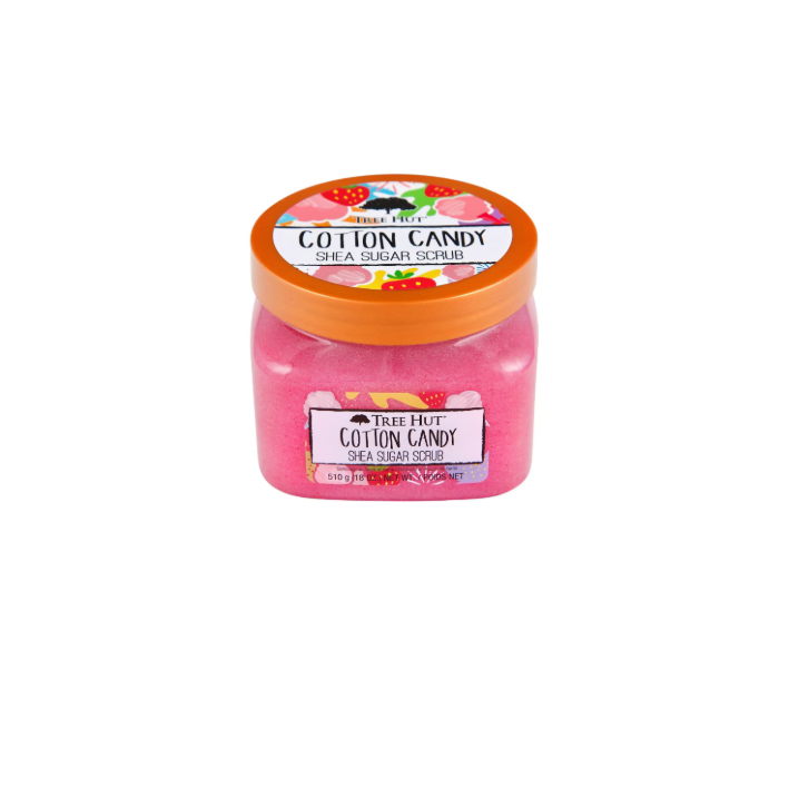 Tree Hut Shea Sugar Body Scrub Cotton Candy Tilted Front View