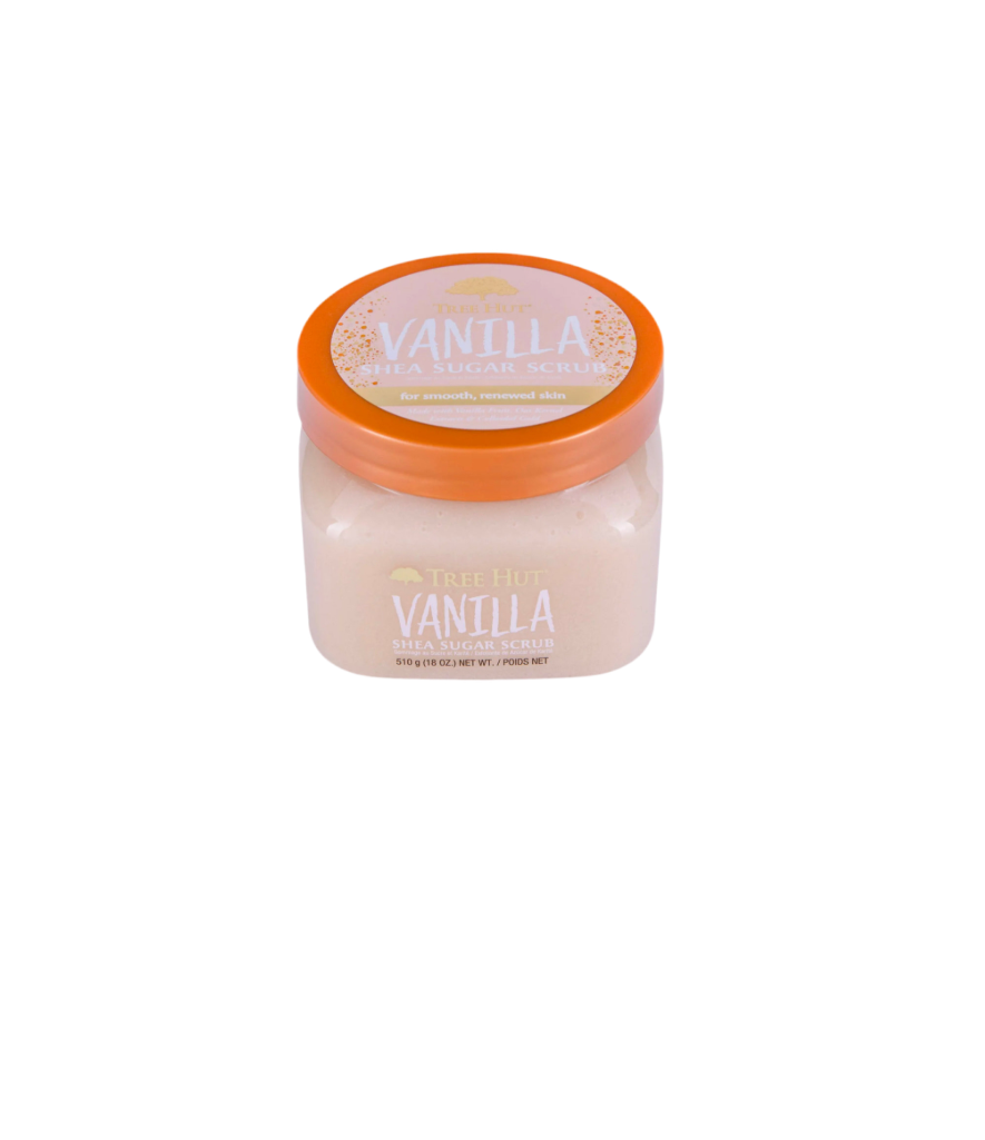 Tree Hut Shea Sugar Body Scrub Vanilla Tilted Front View