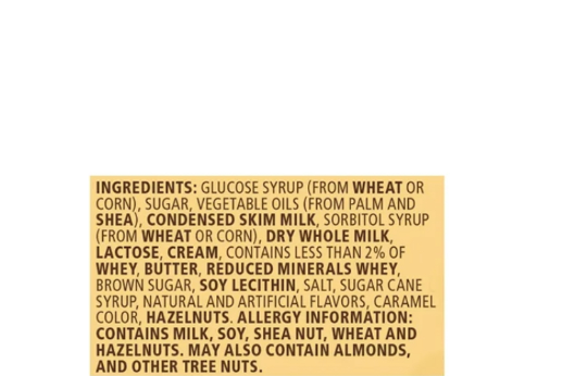 Werther’s Original Soft Caramels Maple Creme Ingredients