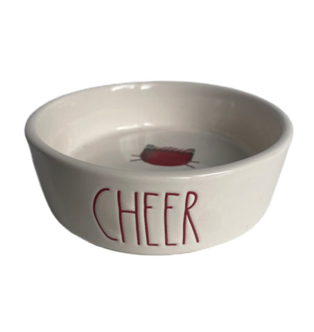 RAE DUNN Cream Ceramic Pet Bowl - CHEER