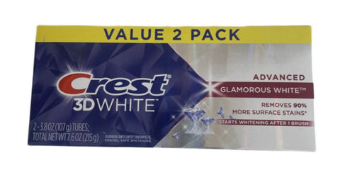 Crest 3D White Toothpaste (2 Pack)- GLAMOROUS WHITE