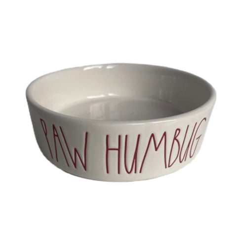 RAE DUNN Cream Ceramic Pet Bowl - PAW HUMBUG