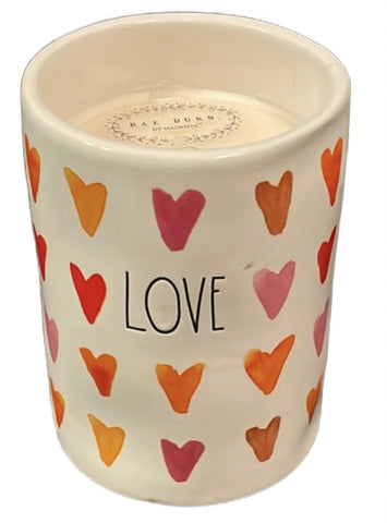 RAE DUNN Ceramic Candle - Bergamot Rose - LOVE