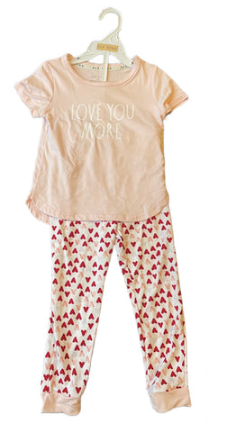 RAE DUNN Child’s Top & Trouser Pyjama Set - 4T - LOVE YOU MORE