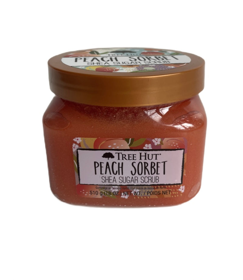 Tree Hut Peach Sorbet Shea Sugar Scrub, 18 oz, Ultra Hydrating and  Exfoliating Scrub for Nourishing Essential Body Care