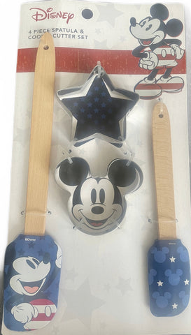 Disney Mickey Mouse 4 Piece Spatula & Cookie Cutter Set