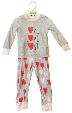 RAE DUNN Top & Trouser Pyjama Set - 24 Months - LOVE LOVE LOVE
