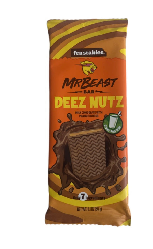 Feastables Mr Beast Milk Chocolate, Deez Nutz Peanut Butter Milk