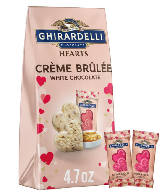 Ghirardelli White Chocolate Hearts -CREME BRÛLÉE