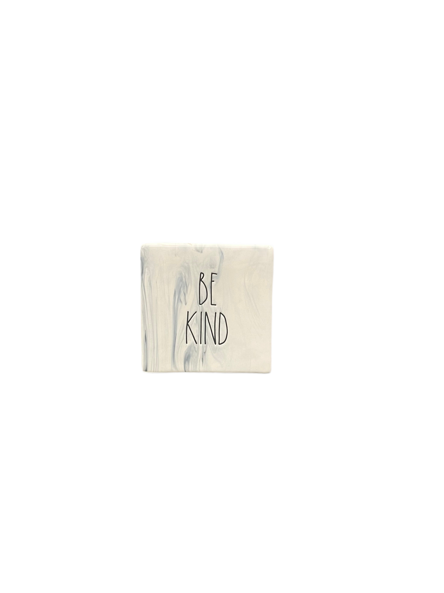 RAE DUNN Marble Ceramic Block Sign - BE KIND