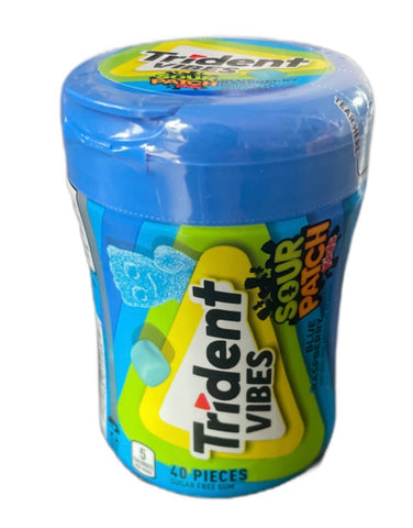 Trident Vibes & Sour Patch Kids Sugarfree Chewing Gum - BLUE RASPBERRY