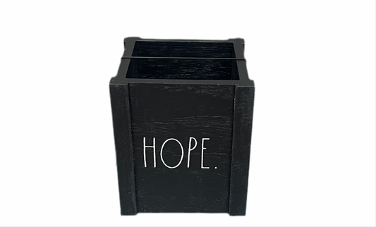 RAE DUNN Wooden Pen Holder Desk Storage BLACK HOPE