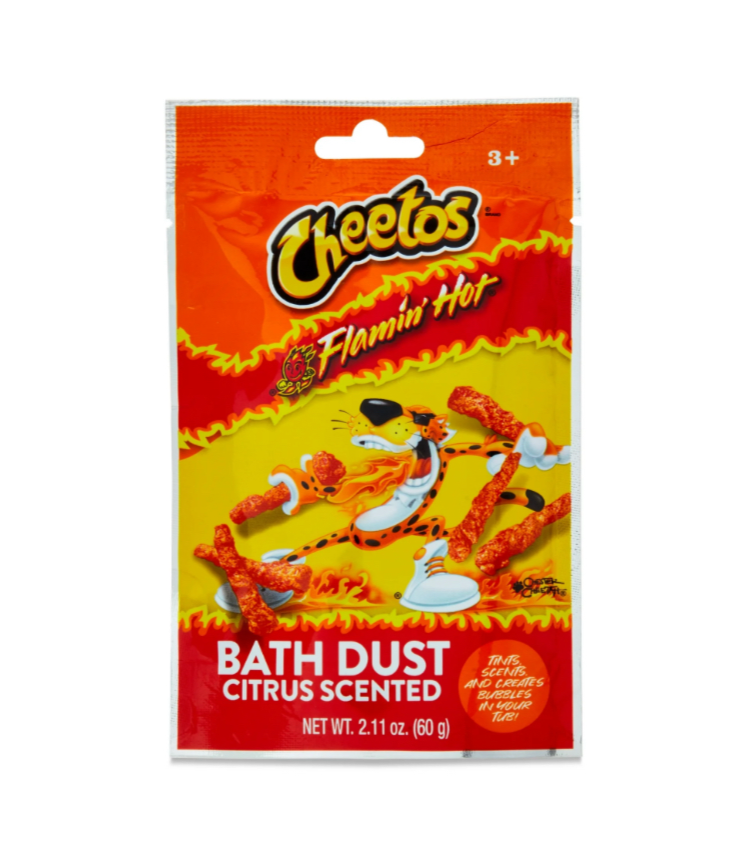 Cheetos Flamin’ Hot Citrus Scented Bath Dust