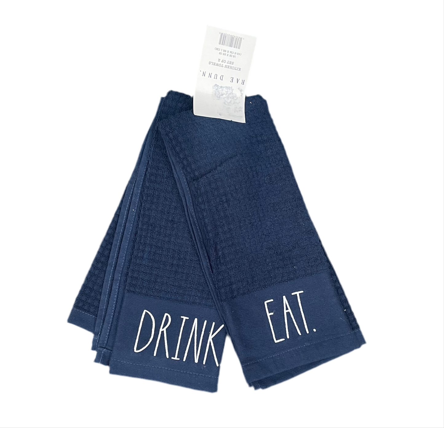 RAE DUNN Set Of 2 Kitchen Towels - DRINK & EAT