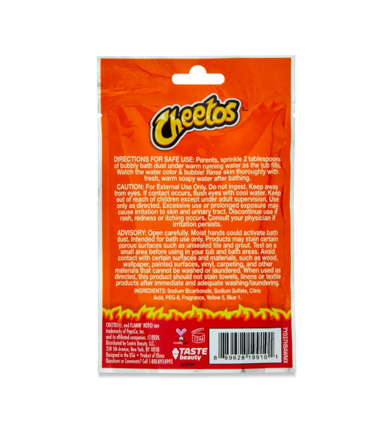 Cheetos Flamin’ Hot Citrus Scented Bath Dust