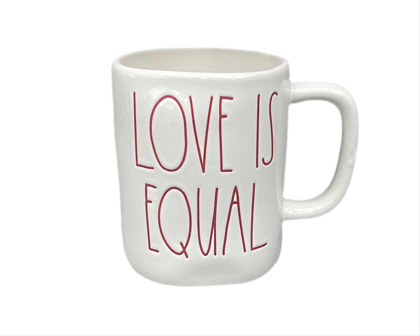 RAE DUNN Cream Ceramic Mug - LOVE IS EQUAL