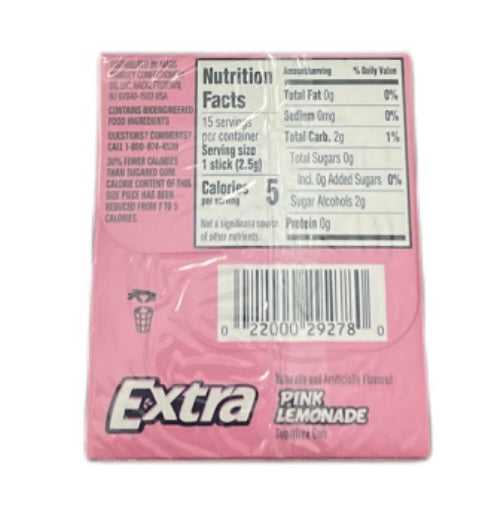 Wrigley’s Extra Sugarfree Chewing Gum - PINK LEMONADE