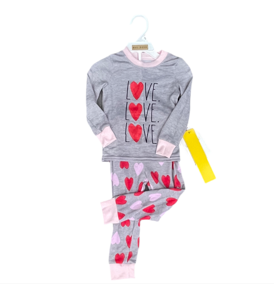 RAE DUNN Child Top & Trouser Pyjama Set - 24 Months - LOVE LOVE LOVE