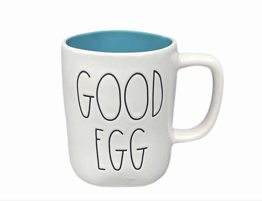 RAE DUNN Cream Ceramic Mug - GOOD EGG / BAD EGG