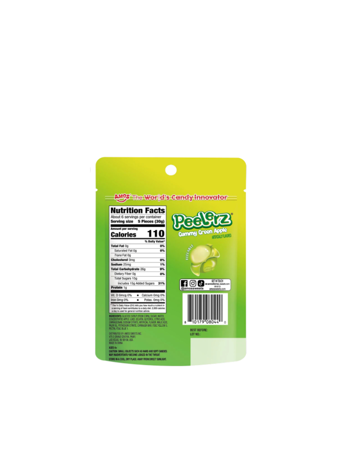 Amos Peelerz Green Apple Packet Rear View