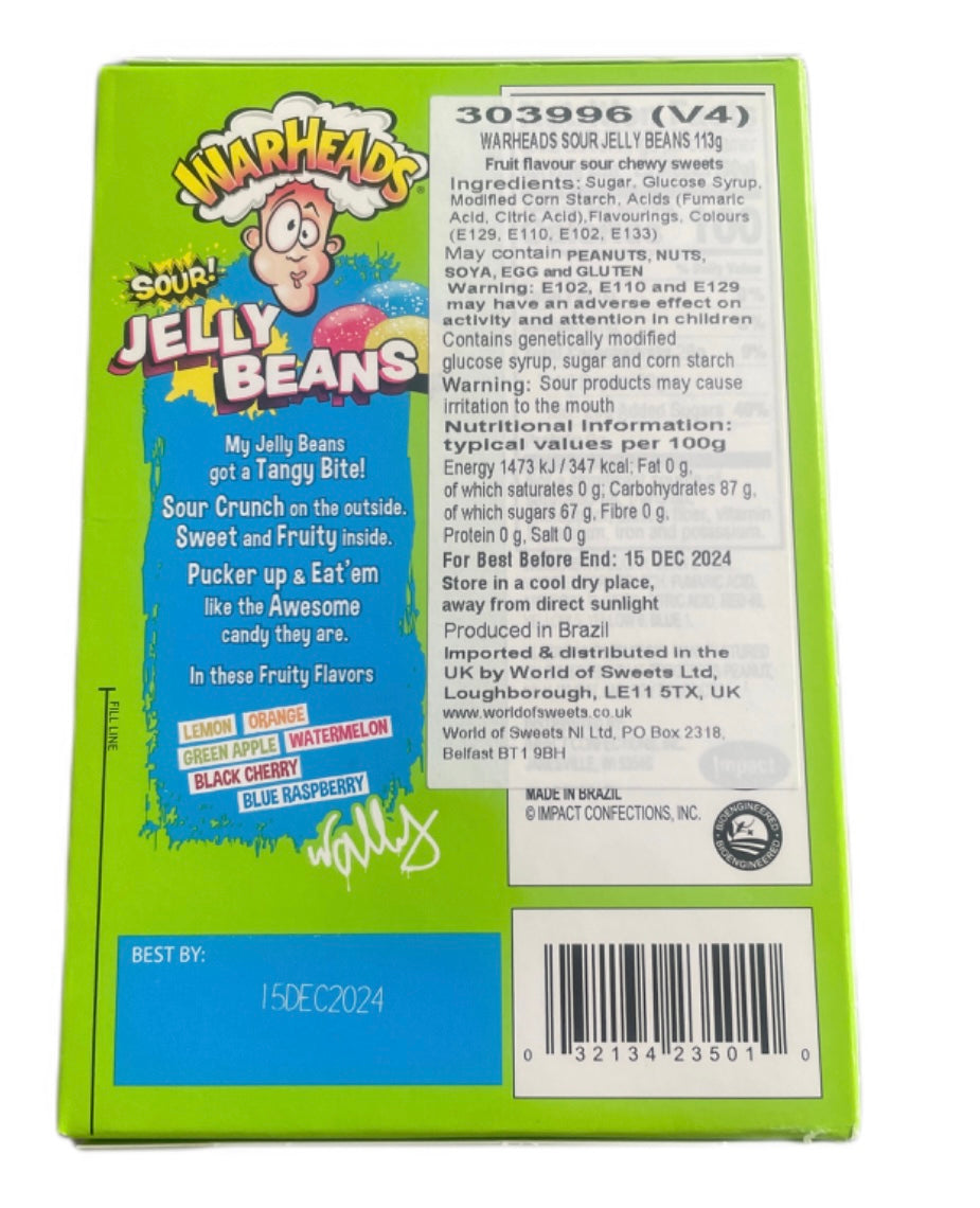 Warheads - SOUR JELLY BEANS - Movie Snack Box