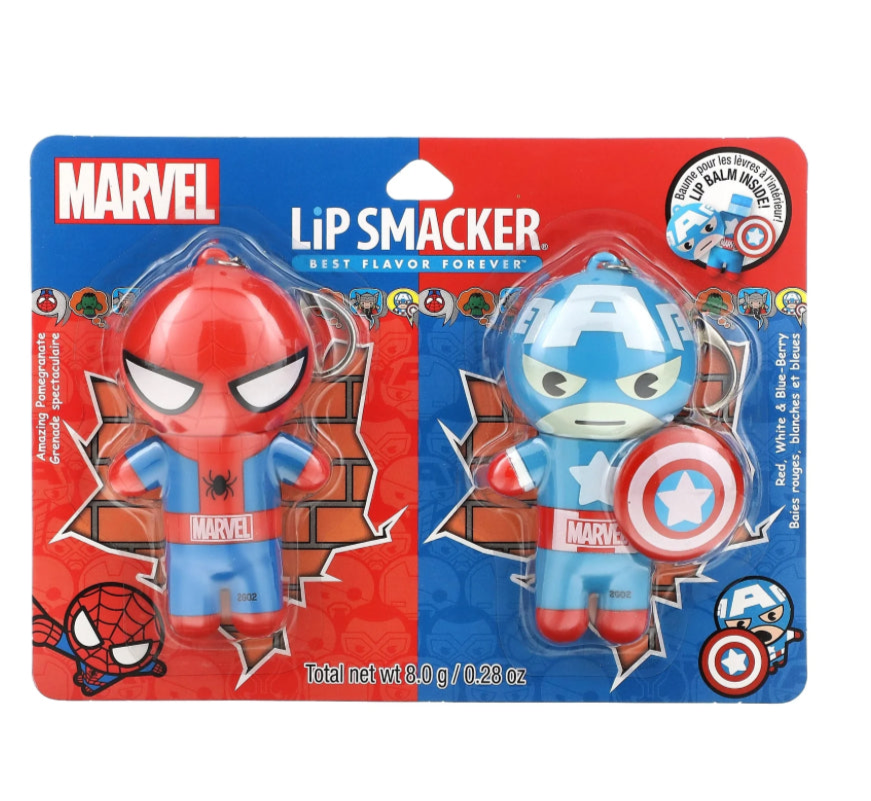 Lip Smacker 2 Lip Balm Set - MARVEL - SPIDER-MAN & CAPTAIN AMERICA