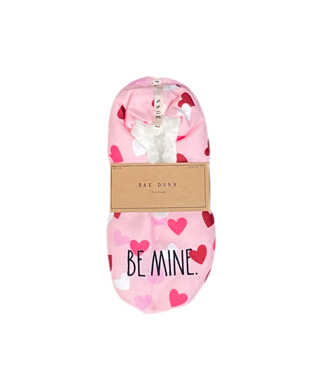 RAE DUNN Fabric Slippers S/M - BE MINE