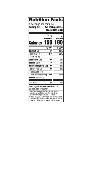 Betty Crocker Wicked Vanilla Cookie Dough Cake Pop Mix Nutritional Information
