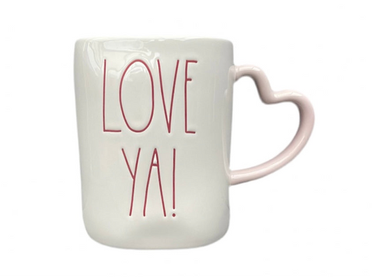 RAE DUNN Cream Ceramic Mug - LOVE YA!