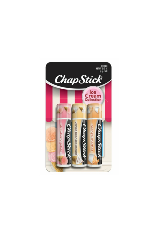 Chapstick 3 Set Lip Balm Ice Cream Collection Packet
