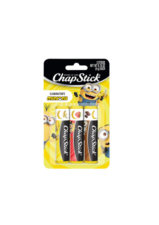 Chapstick 3 Set Lip Balm Minions Banana-nana Banana-berry Choco-nana