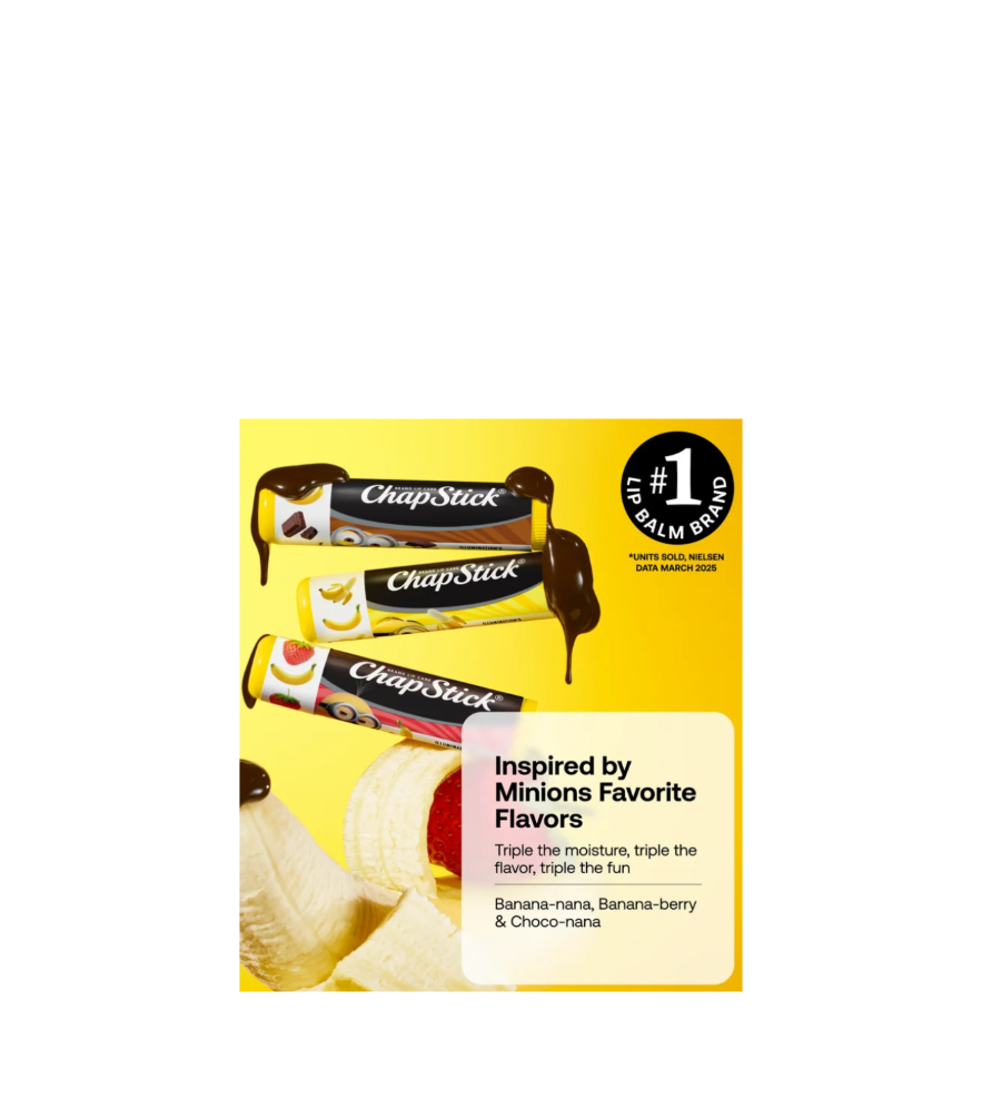 Chapstick 3 Set Lip Balm Minions Banana-nana Banana-berry Choco-nana Inspired By The Minions Favorite Flavors