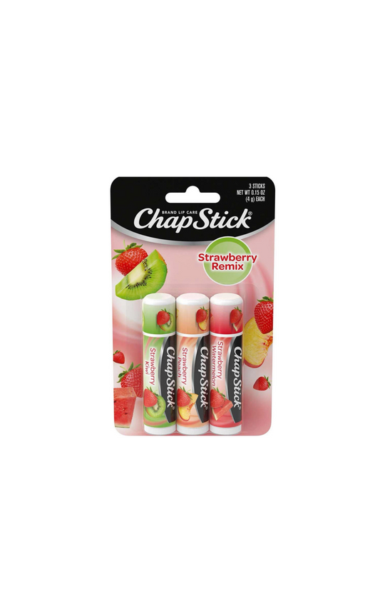 Chapstick 3 Set Lip Balm Strawberry Remix
