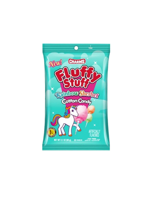 Charms Fluffy Stuff Cotton Candy Rainbow Sherbet