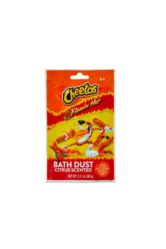 Cheetos Flamin Hot Bath Dust Citrus Scented Packet Front View