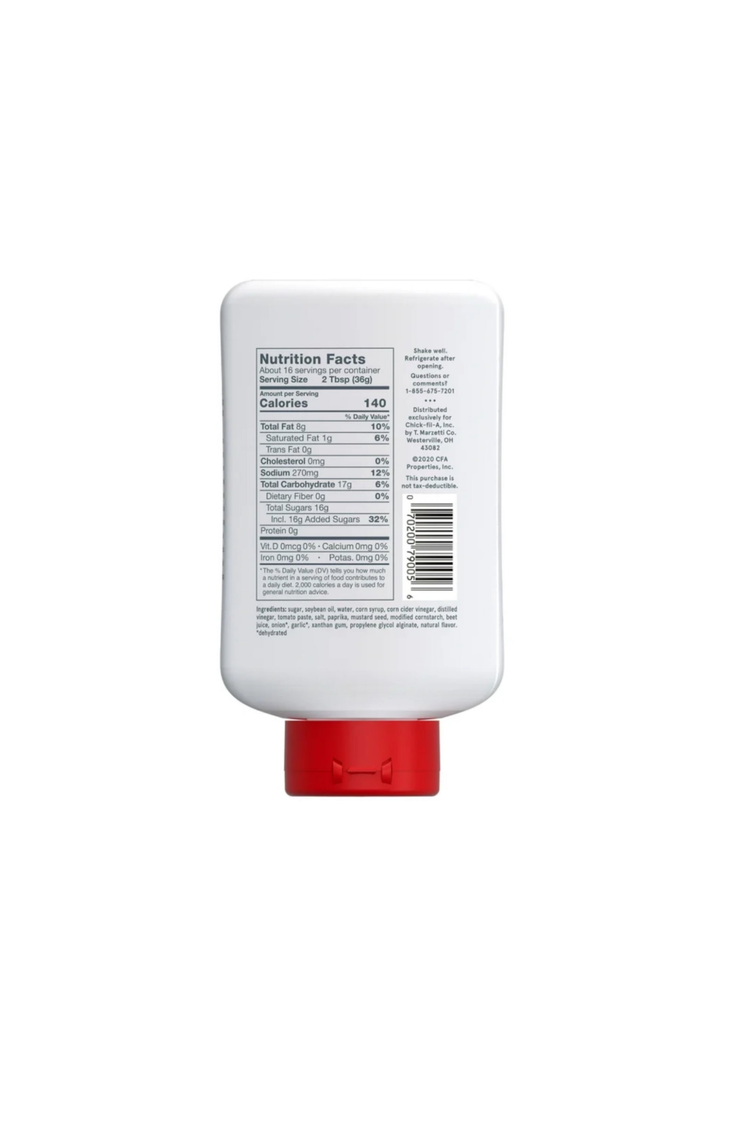ChickFilA Sauce Original Bottle Rear View