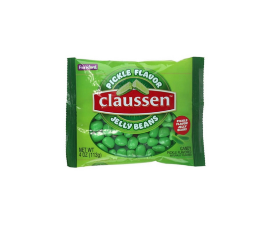 Claussen Jelly Beans Dill Pickle Flavour Bag Front View