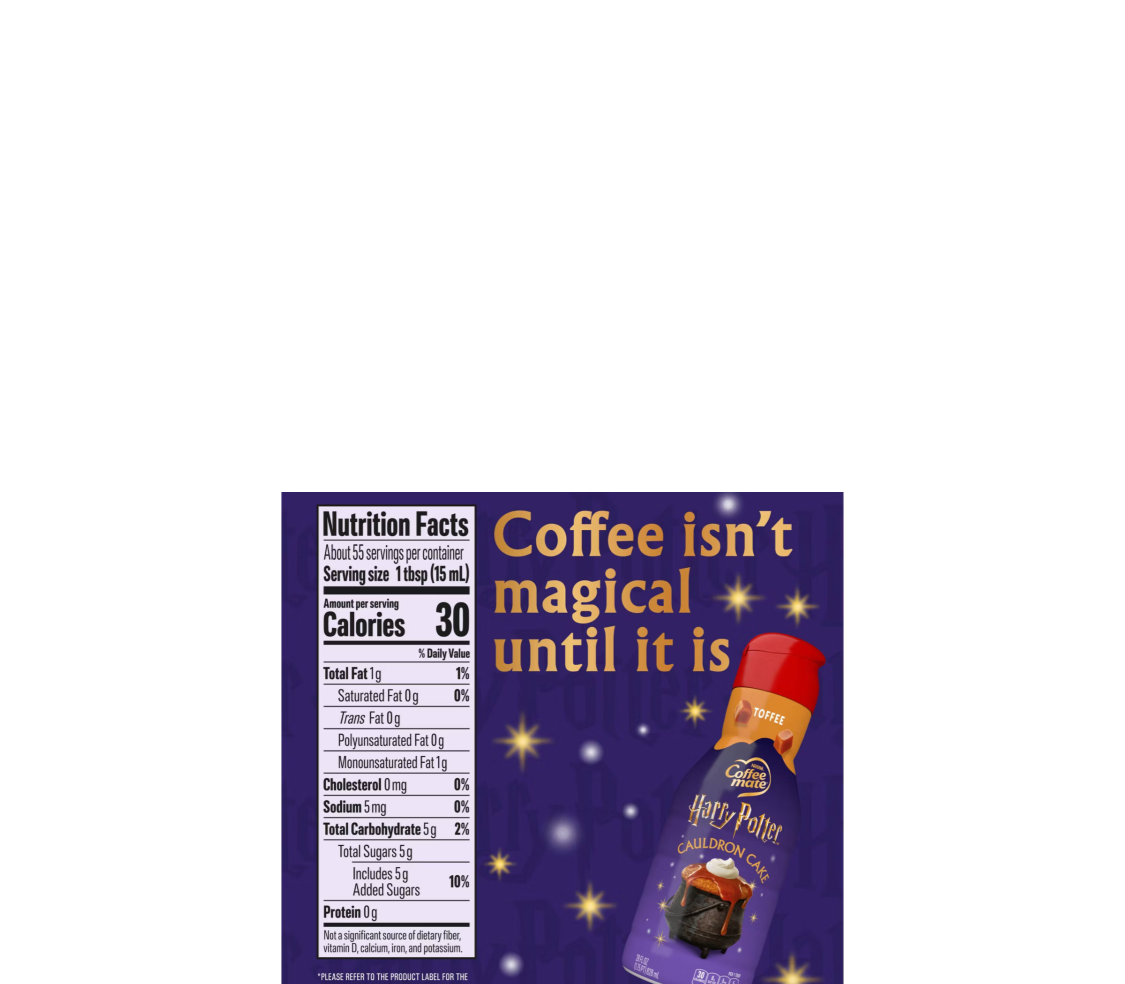 CoffeeMate Liquid Coffee Creamer Harry Potter Cauldron Cake Toffee Nutritional Information