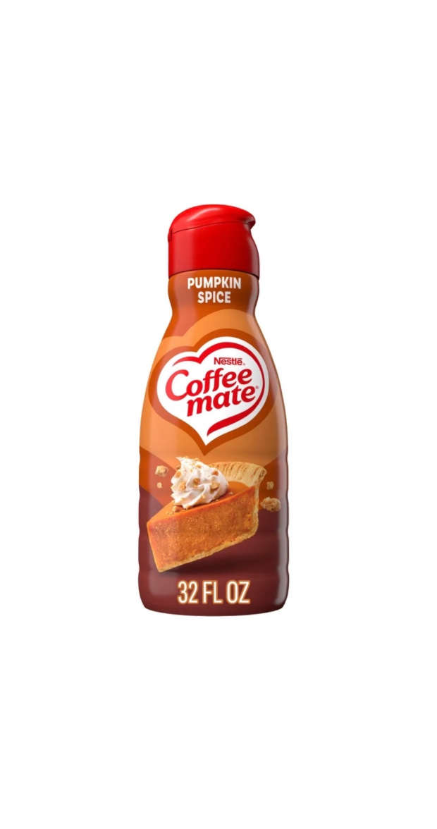 CoffeeMate Liquid Coffee Creamer Pumpkin Spice Flavour Bottle Front View