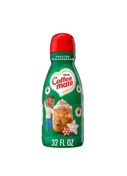 Coffeemate Liquid Coffee Creamer Frosted Gingerbread Front View Of Bottle