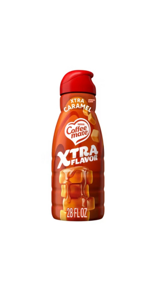 Coffeemate Liquid Coffee Creamer Xtra Flavor Xtra Caramel Bottle Front View