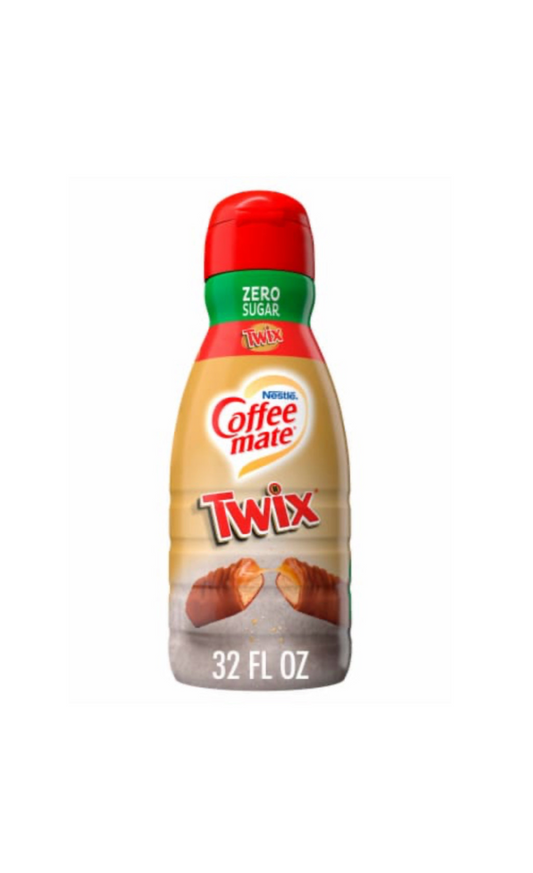 Coffeemate Liquid Coffee Creamer Zero Sugar Twix Front View Of Bottle