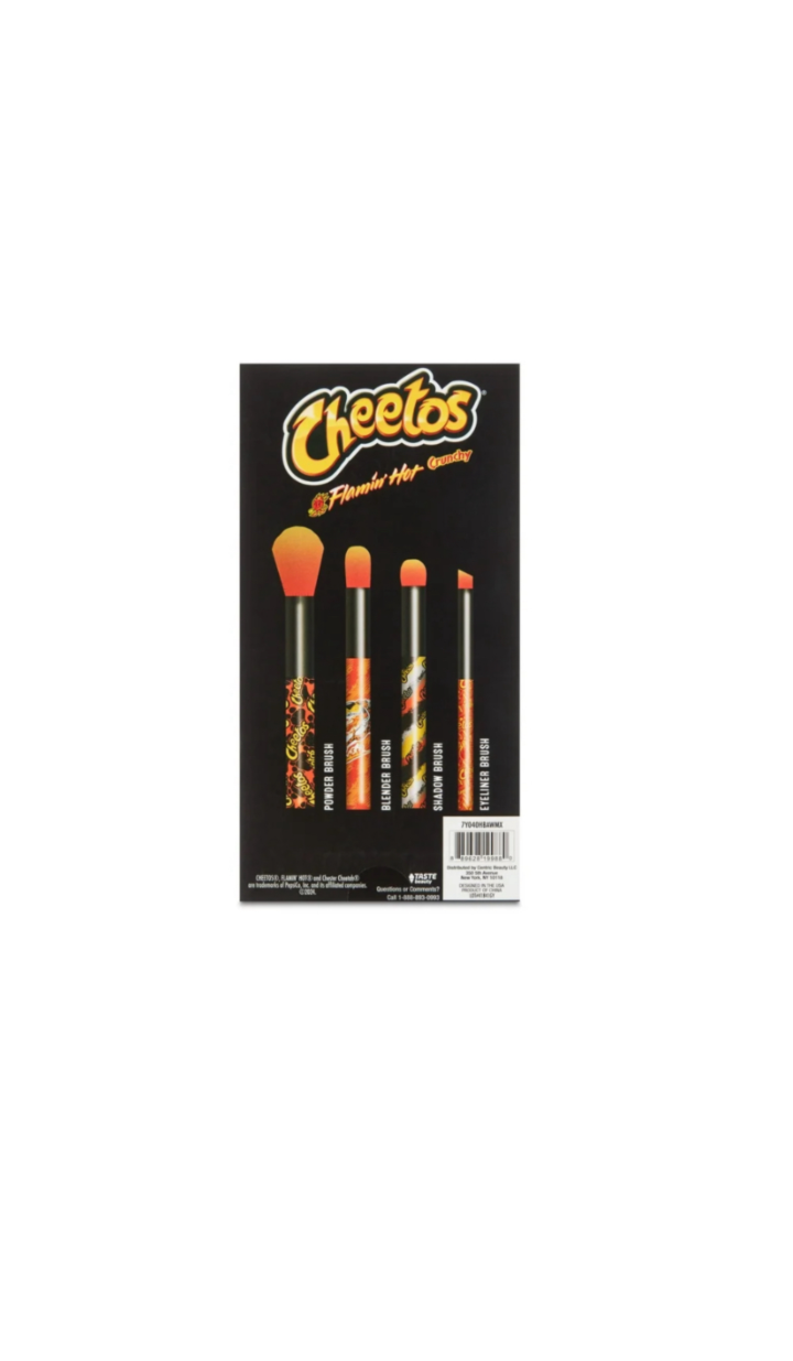 Cosmetic Brush Set Cheetos Flamin Hot Version 2 Box Rear View