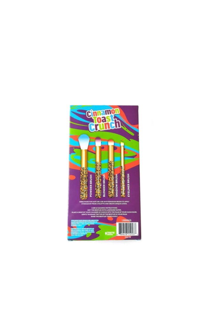 Cosmetic Brush Set Cinnamon Toast Crunch Box Rear View