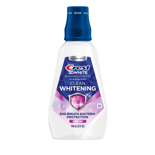 Crest 3D White Glamorous White Mouthwash Clean Whitening Radiant Mint