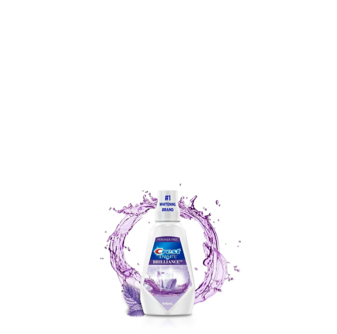Crest 3D White Mouthwash Brilliance Clean Mint Splash